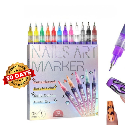Nail Art Markers | Fine Tip Pens for Home Manicure
