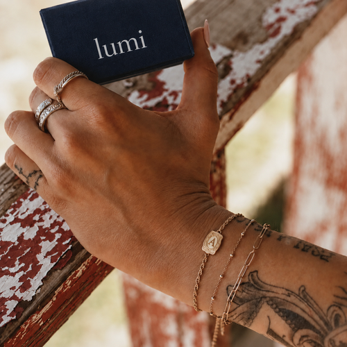 Mini Belt Buckle Initial Bracelet