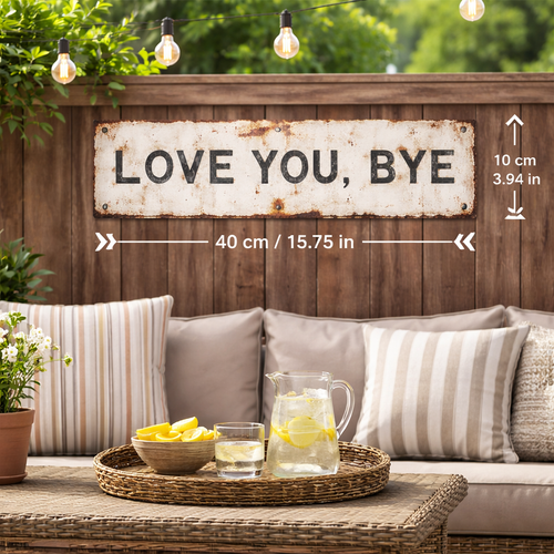 "Love You,Bye" | Vintage Metal Sign