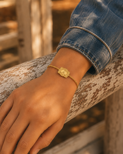 Mini Belt Buckle Initial Bracelet