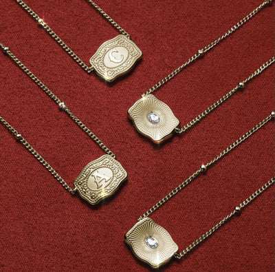 Mini Belt Buckle Initial Necklace