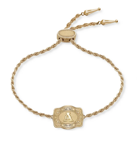 Mini Belt Buckle Initial Bracelet