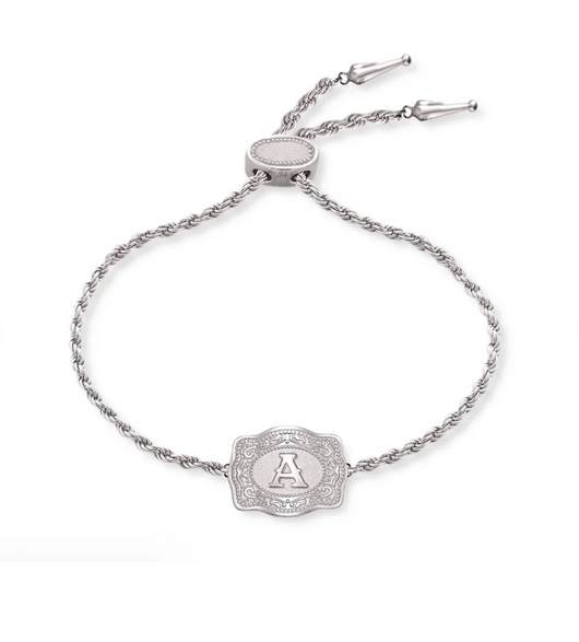 Mini Belt Buckle Initial Bracelet