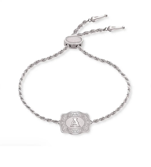 Mini Belt Buckle Initial Bracelet