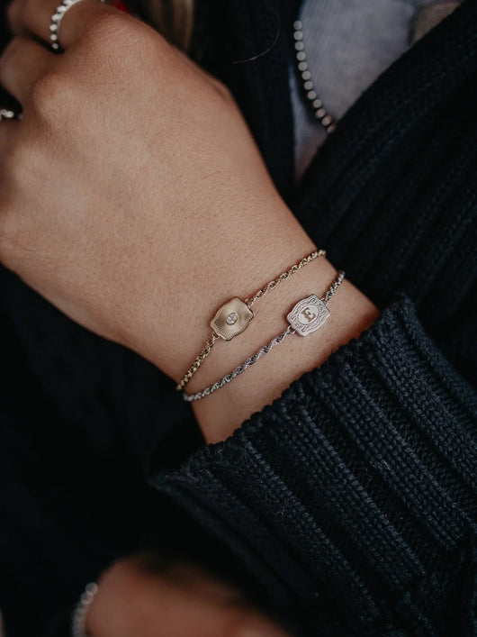 Mini Belt Buckle Initial Bracelet