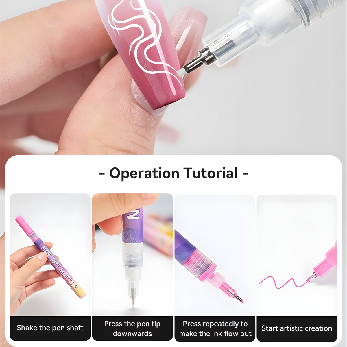 Nail Art Markers | Fine Tip Pens for Home Manicure