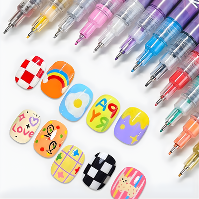 Nail Art Markers | Fine Tip Pens for Home Manicure