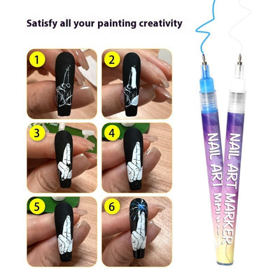 Nail Art Markers | Fine Tip Pens for Home Manicure