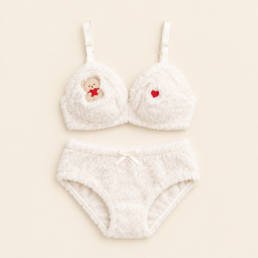 Cuddle Set – Fuzzy Plush Bra & Panty Set