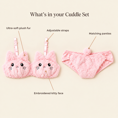 Cuddle Set – Fuzzy Plush Bra & Panty Set